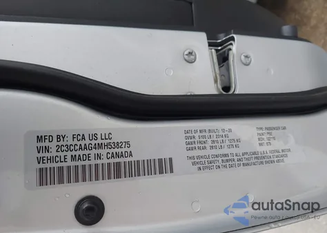 2021 Chrysler 300 Touring from USA, damaged, VIN 2C3CCAAG4MH538275